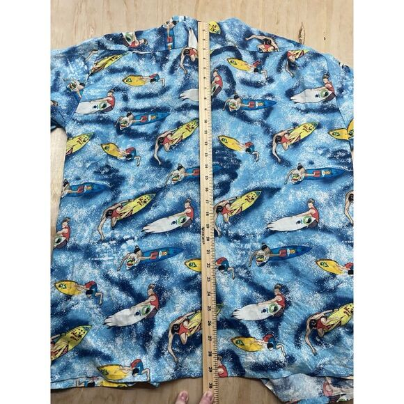 Ocean Current surfboard surf surfing surfer shirt rayon size L - Picture 4 of 5